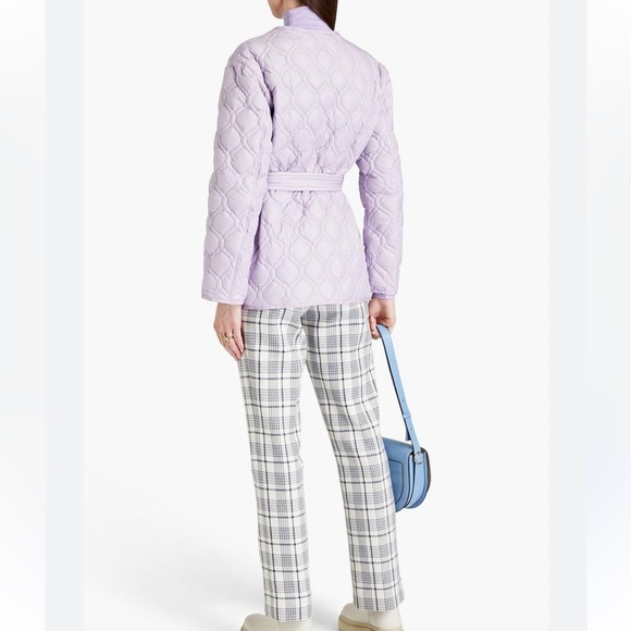 NWT- Sandro Lavender Quilted Jacket with Belt - Picture 2 of 13